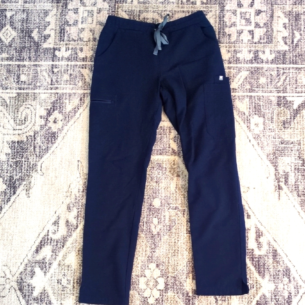 Figs Blue Skinny Pants with Elastic Waistband